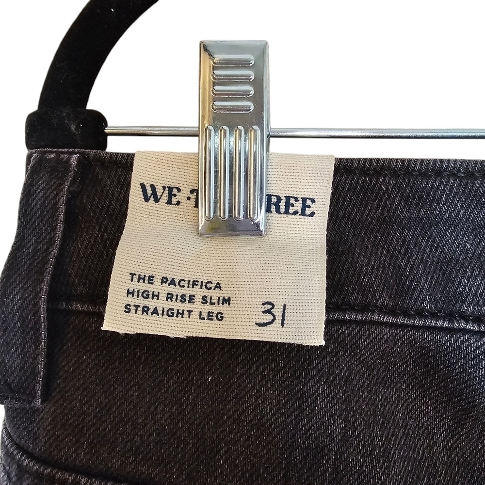 FREE PEOPLE Pacifica Straight Leg Jeans in Worn Black•Size 31•NWT - Picture 14 of 15